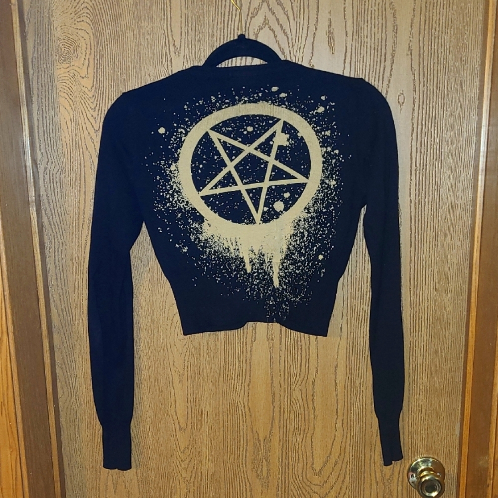 Pentagram button-down sweater